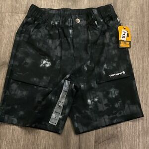 Carhartt Black and White Patterned Shorts youth 10/12 Large